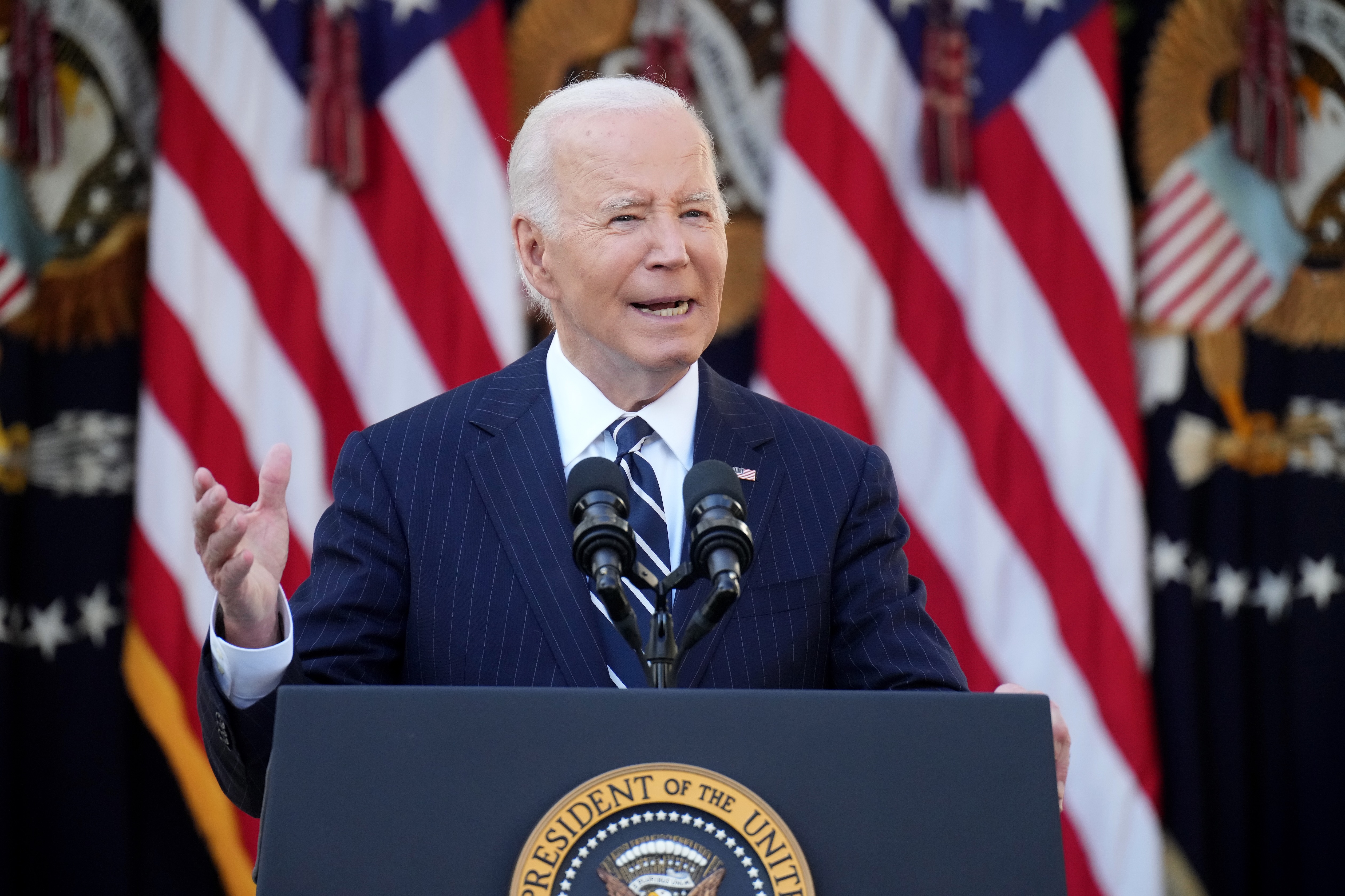 President Joe Biden delivers remarks on the results of the 2024 election in the Rose Garden at the White House on Nov. 7, 2024 in Washington, D.C. (Photo by Andrew Harnik/Getty Images)