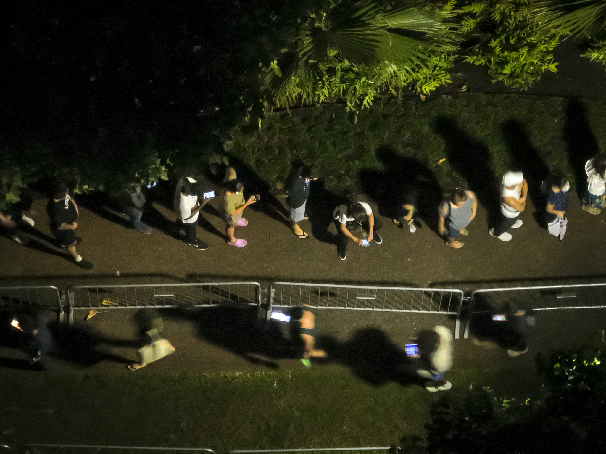 Voters waited for hours to cast their ballots at Honolulu Hale, including after polls closed Tuesday evening. (Nathan Eagle/Civil Beat/2024)