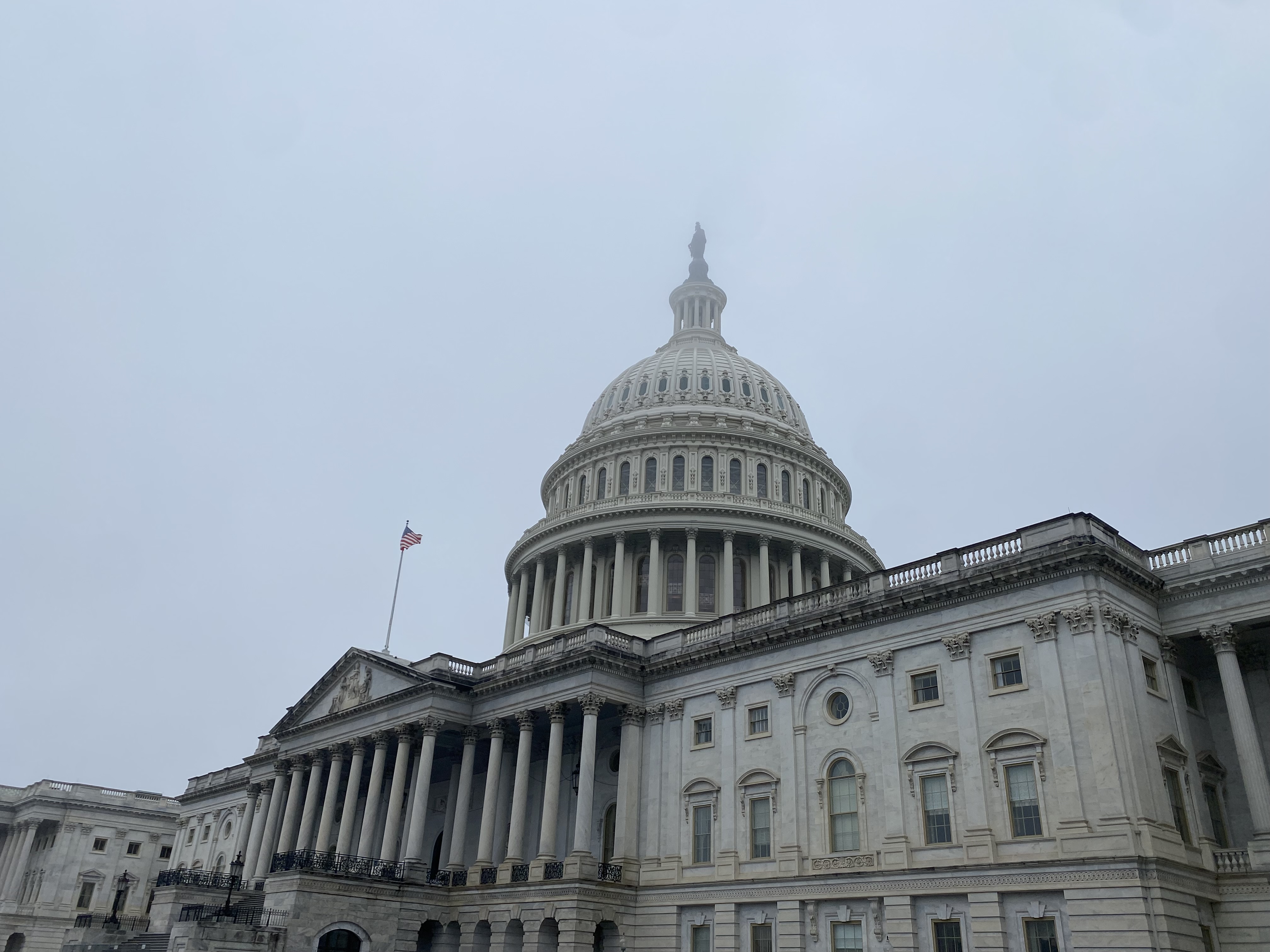 The U.S. Capitol. surrounded by fog, on Tuesday, Dec. 10, 2024. (Photo by Jennifer Shutt/States Newsroom)