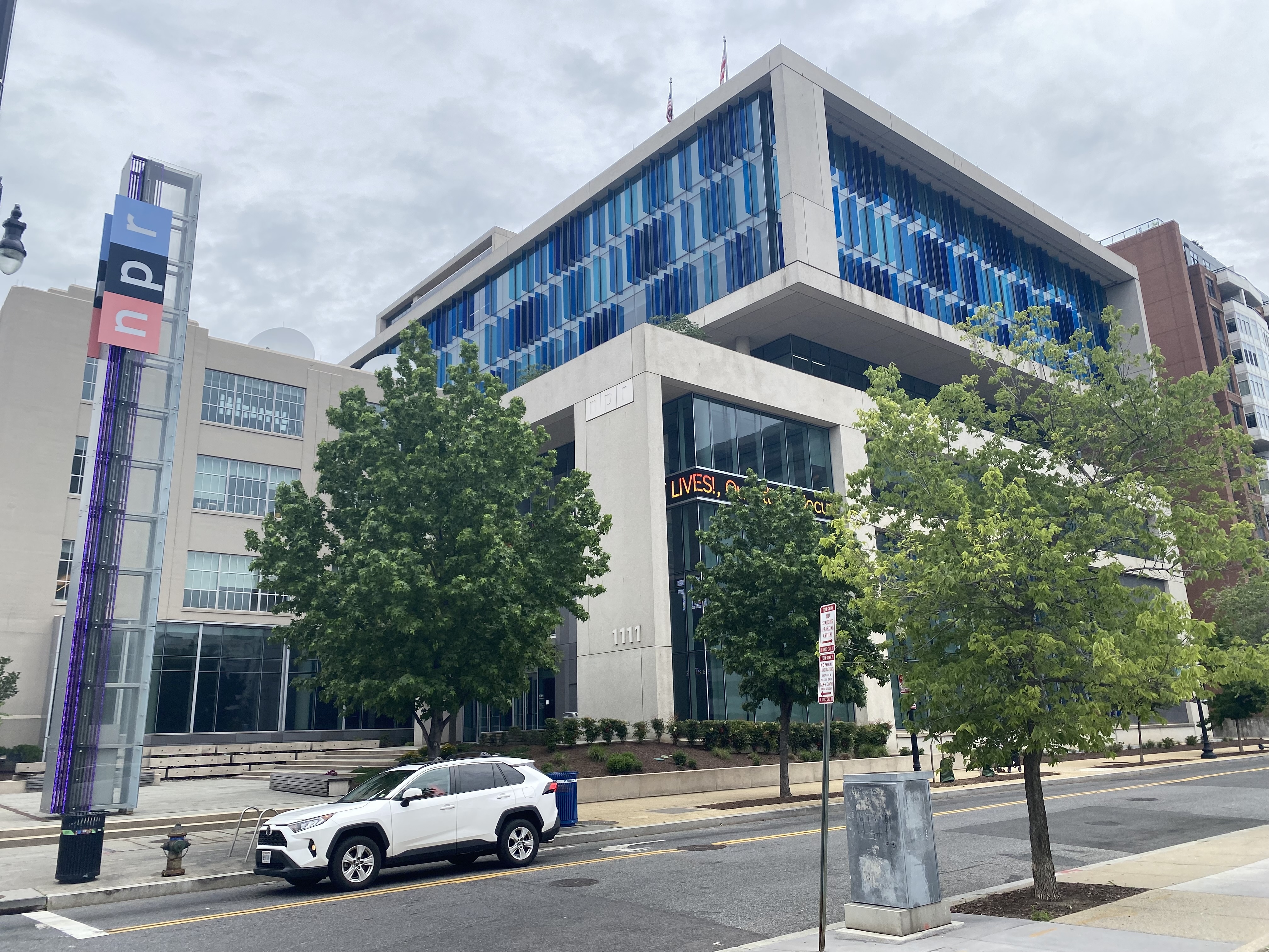 The National Public Radio headquarters in Washington, D.C., is pictured on Tuesday, May 27, 2025. (Photo by Jennifer Shutt/States Newsroom)