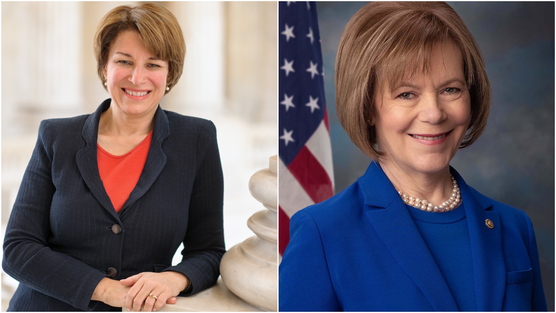 From left, U.S. Sens. Amy Klobuchar and Tina Smith, both Minnesota Democrats. (Courtesy photos.)