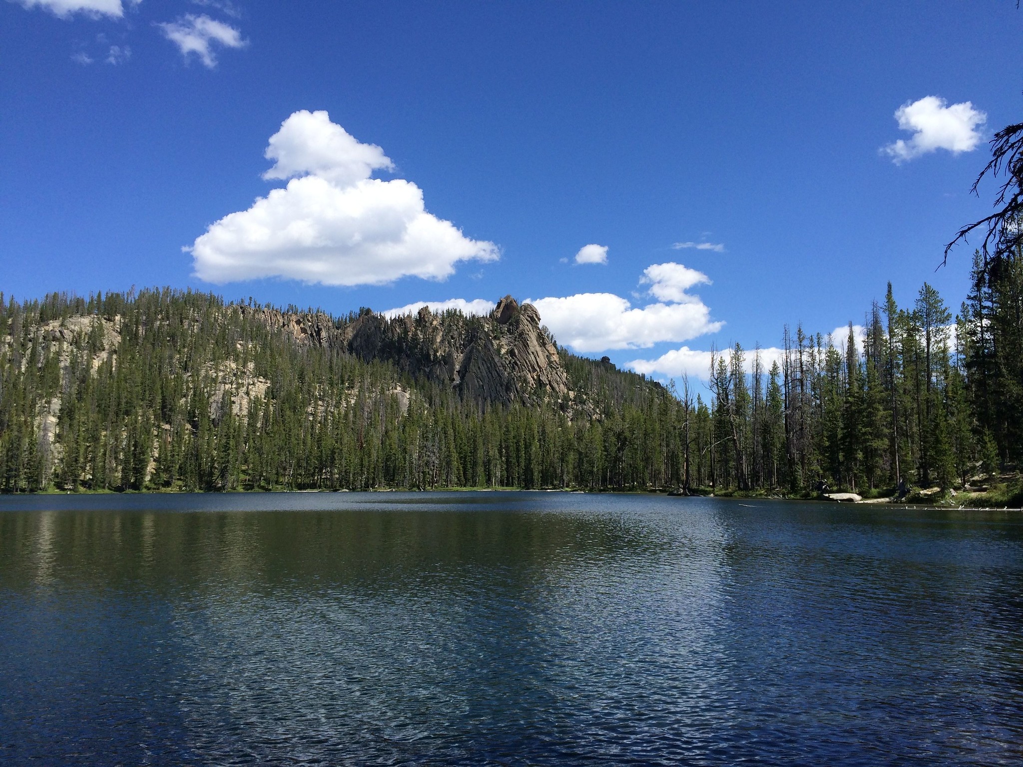 A summer day on the Golden Trout Lake on the Salmon-Challis National Forest, in east-central Idaho. (USDA Forest Service photo)