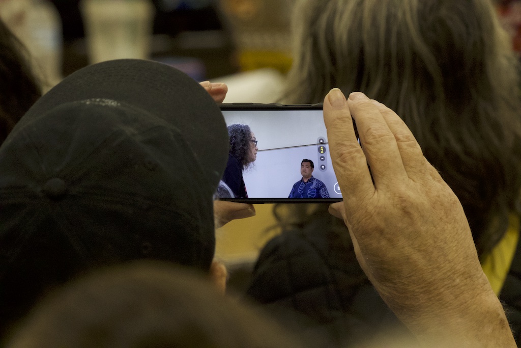 The state’s geothermal consultants had a rough time at community meetings earlier this year. (Blaze Lovell/Civil Beat/2025)