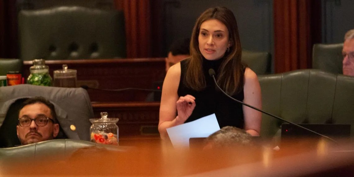 Rep. Margaret Croke, D-Chicago, presents a bill in the Illinois House on April 18, 2024. (Capitol News Illinois photo by Jerry Nowicki)