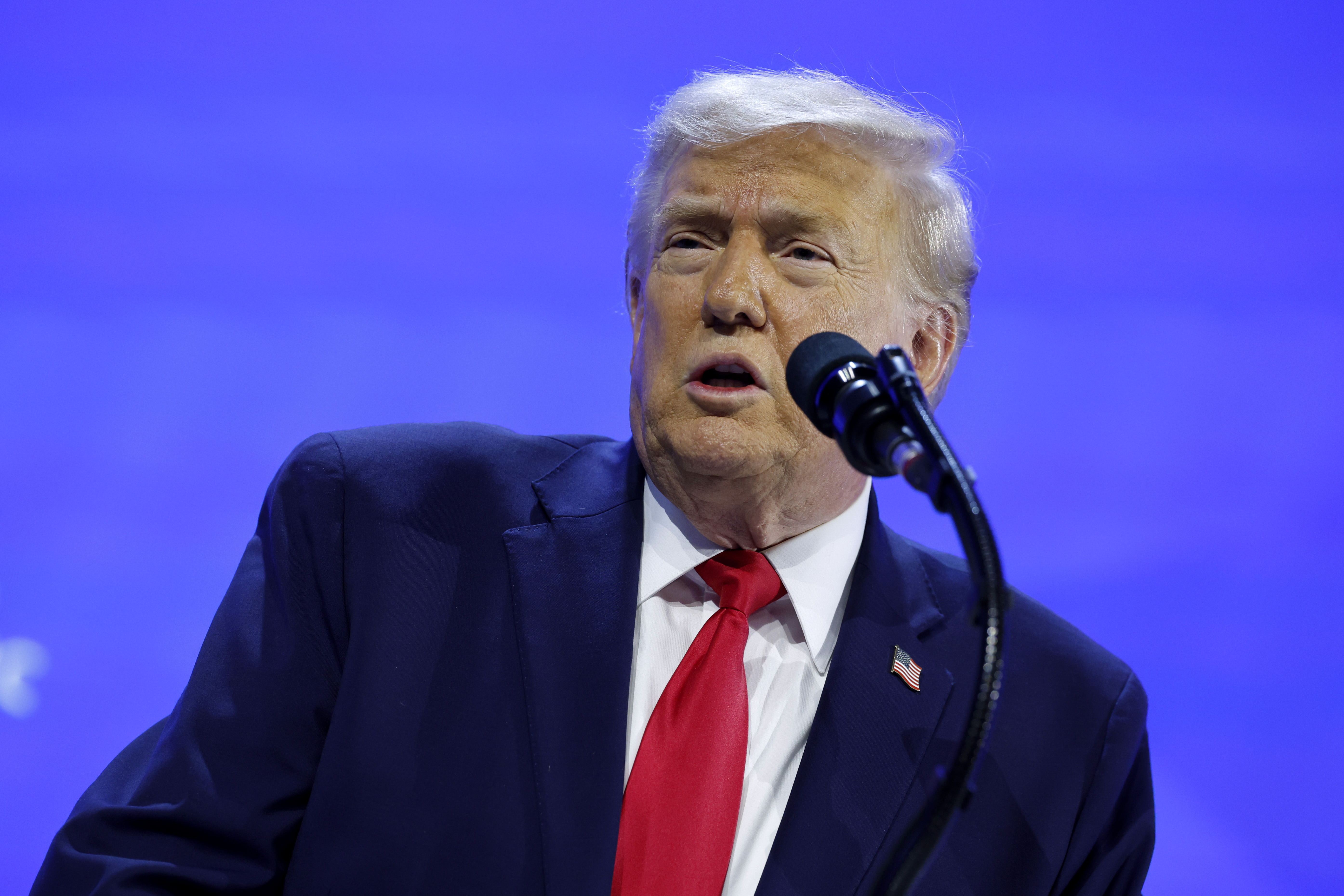 President Donald Trump gives a speech at the World Economic Forum (WEF) on January 21, 2026 in Davos, Switzerland. The annual meeting of political and business leaders comes amid rising tensions between the United States and Europe over a range of issues, including Trump's vow to acquire Greenland, a semi-autonomous Danish territory. (Photo by Chip Somodevilla/Getty Images)