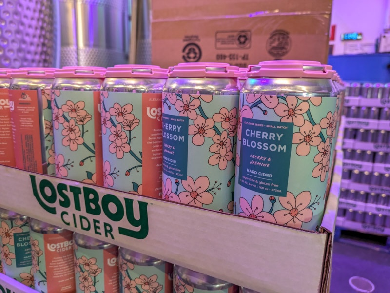 Lost Boy Cider in Alexandria, Virginia, readies its spring specialty line on Feb. 6, 2026,  ahead of Cherry Blossom season in the Washington, D.C., metro area. (Photo by Ashley Murray/States Newsroom)