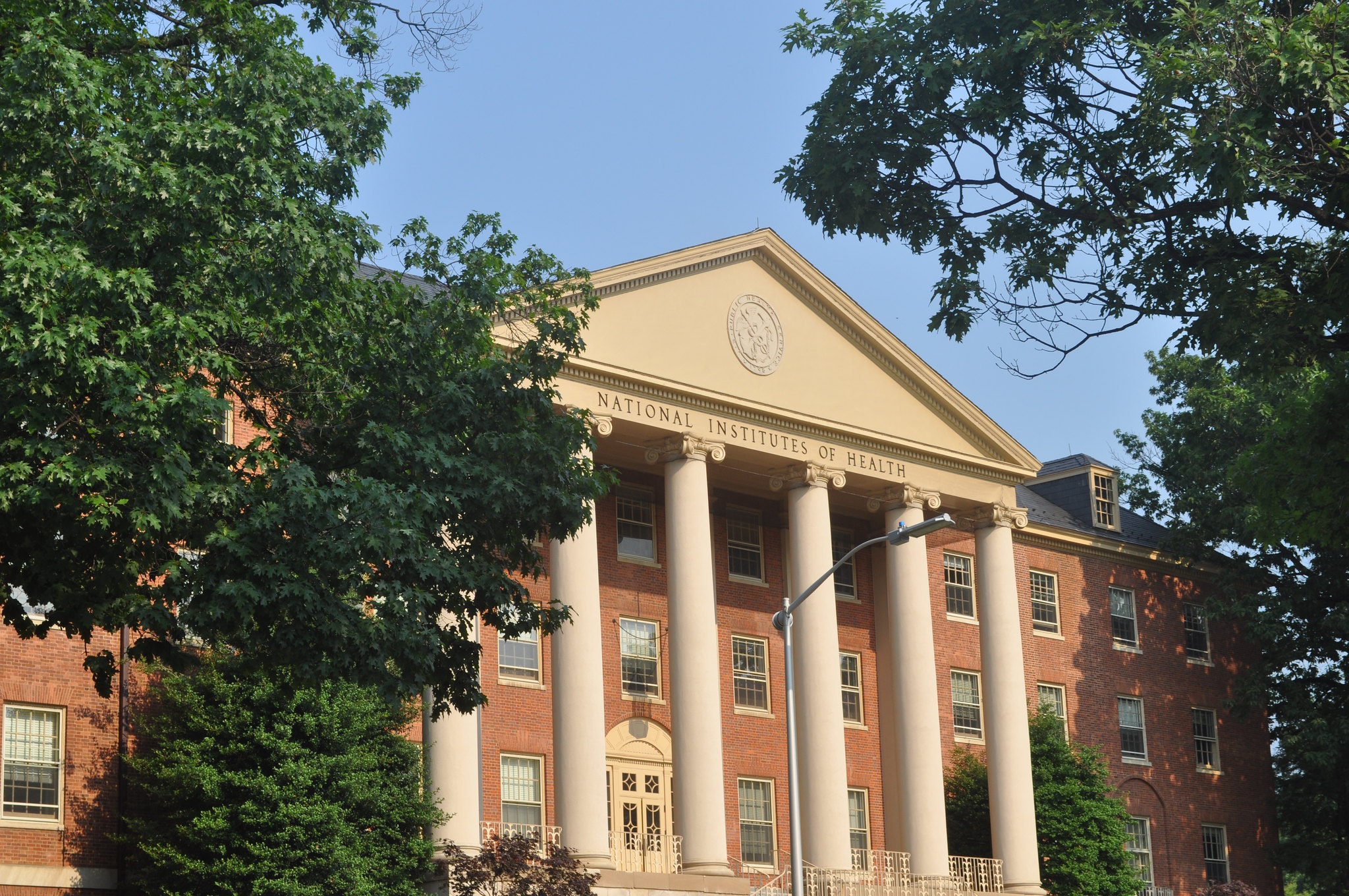 The James H. Shannon Building , or Building One, on the National Institutes of Health campus in Bethesda, Maryland. (Photo by Lydia Polimeni/National Institutes of Health)