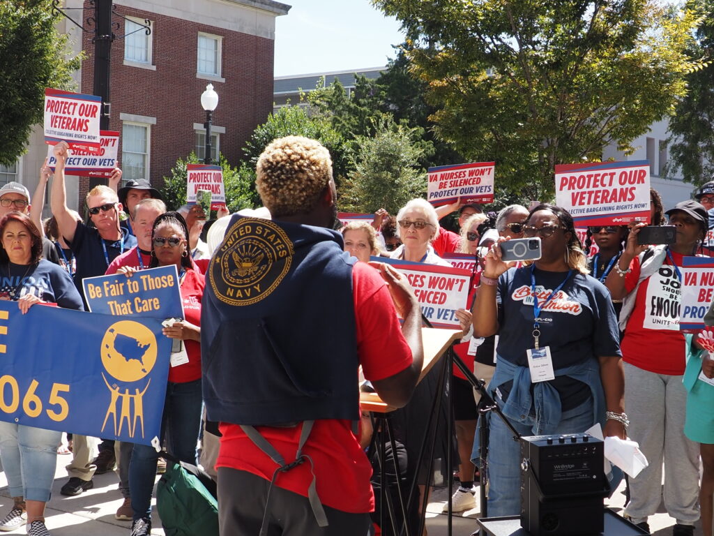 Labor activists demand Sen. Budd back VA workers in Wilmington protest ...
