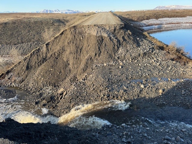 Flooding washes out Dalton Highway, main overland link to Prudhoe Bay oil fields Flooding washes out Dalton Highway, main overland link to Prudhoe Bay oil fields