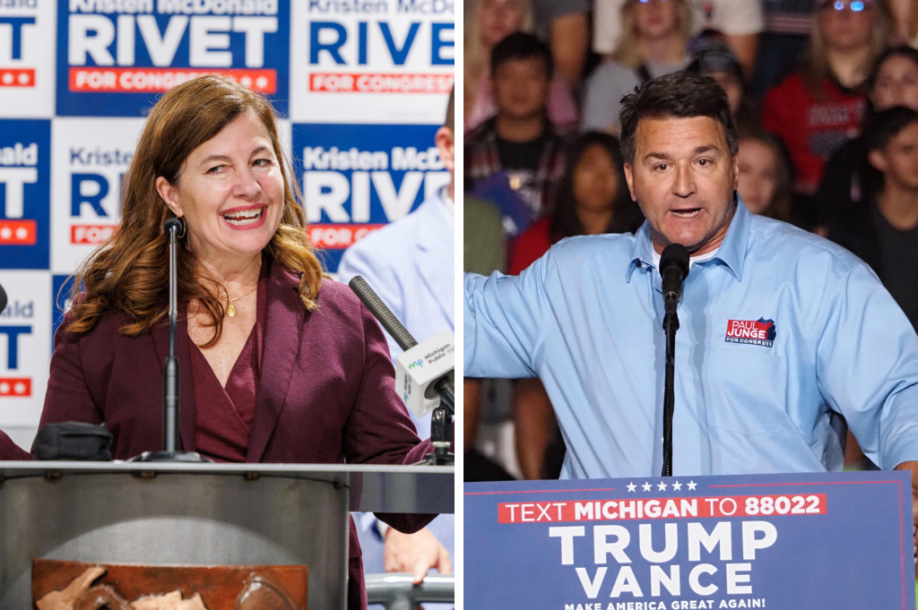 McDonald Rivet and Junge face off for open Michigan seat that’s key to US House control McDonald Rivet and Junge face off for open Michigan seat that’s key to US House control