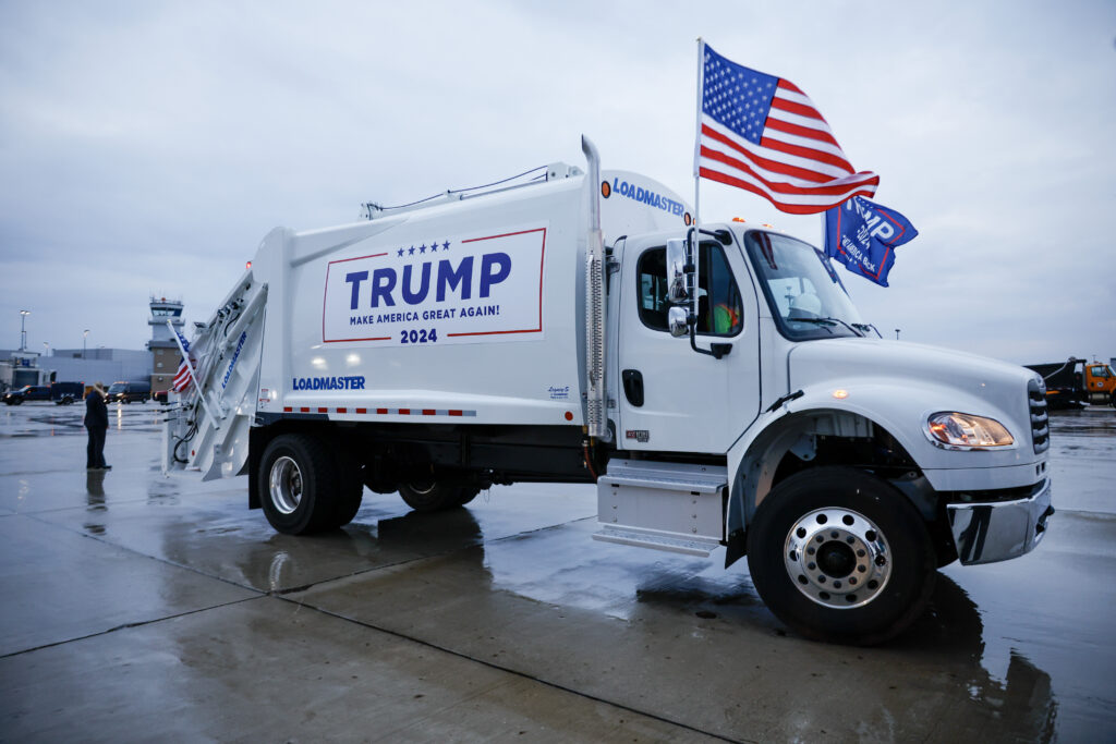 Standing next to a garbage truck, Vance tells supporters in Portage: ‘You are not garbage’ Standing next to a garbage truck, Vance tells supporters in Portage: ‘You are not garbage’