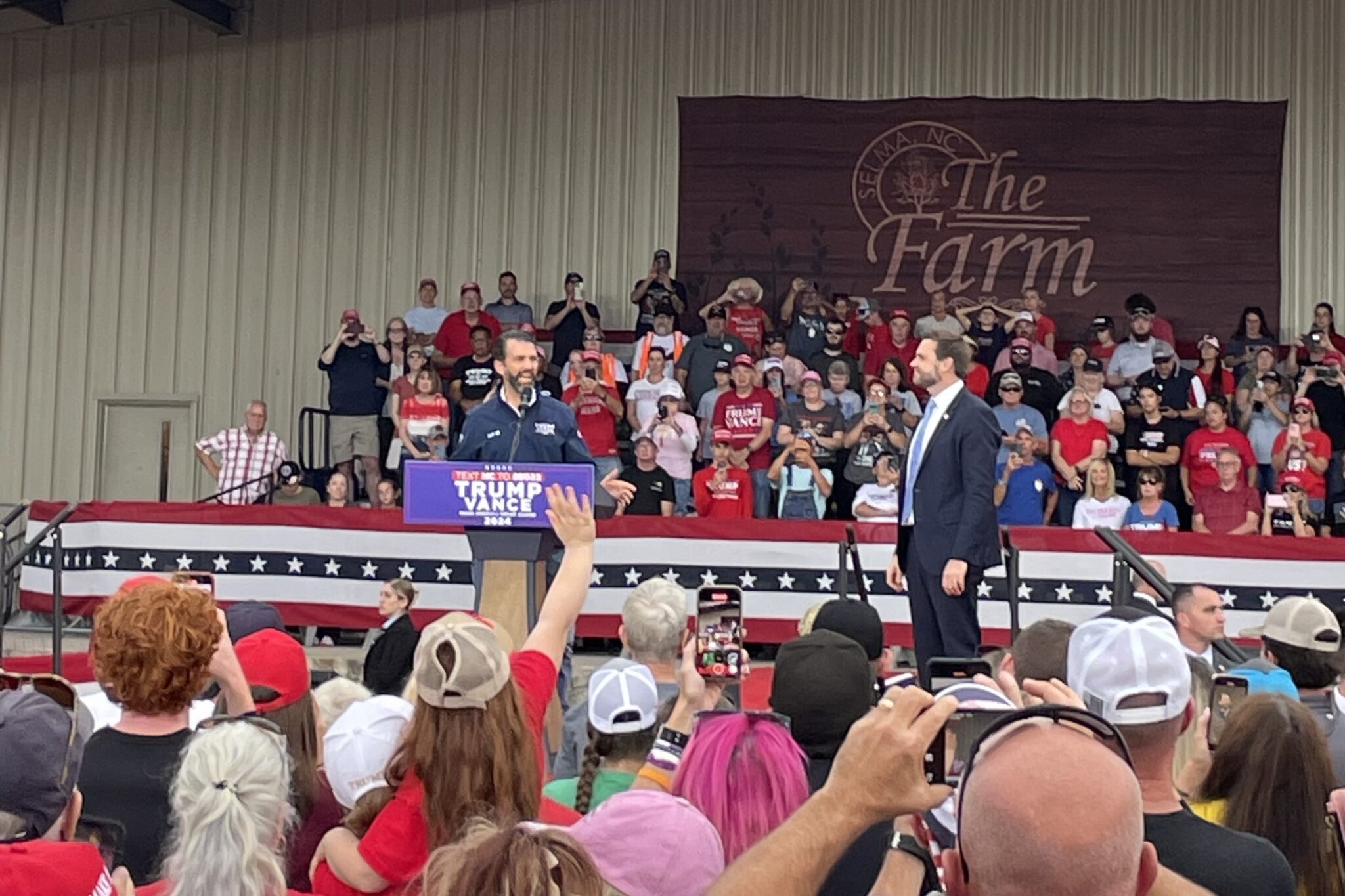 JD Vance closes with a unity pitch in Selma. Trump’s violent rhetoric got in the way. Donald Trump Jr. speaks besides JD Vance.