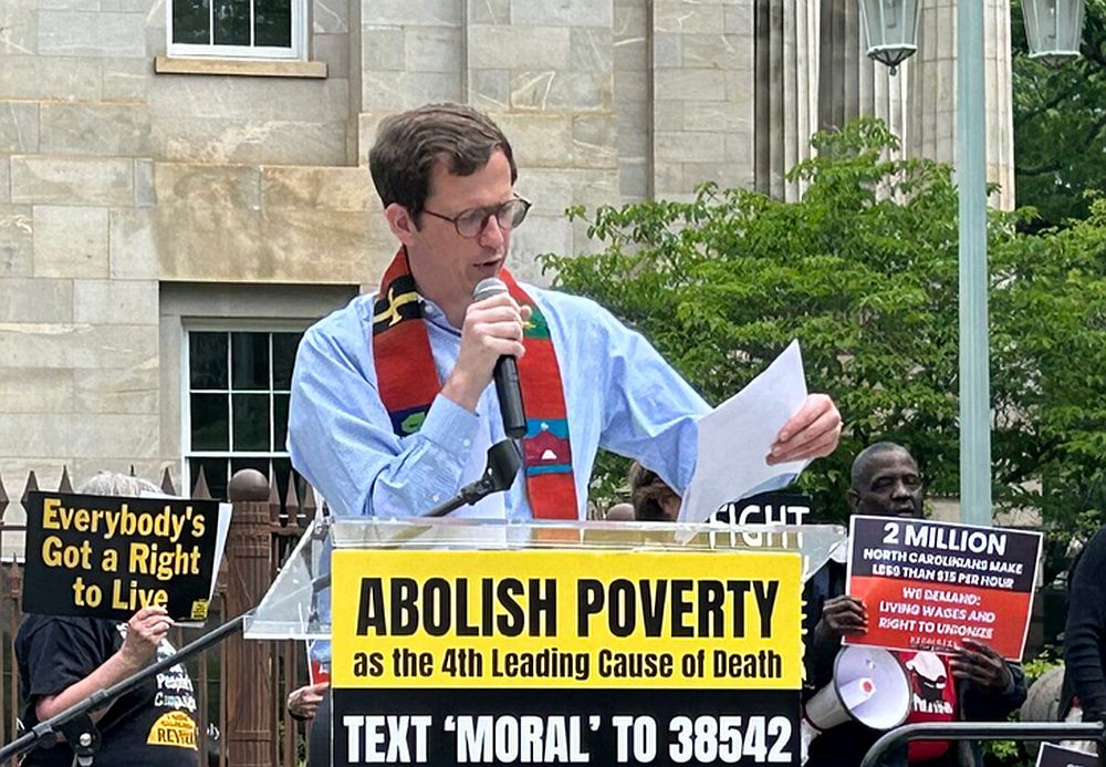 Durham protesters demand Sens. Budd, Tillis vote against Trump’s budget bill Rev. Rob Stephens