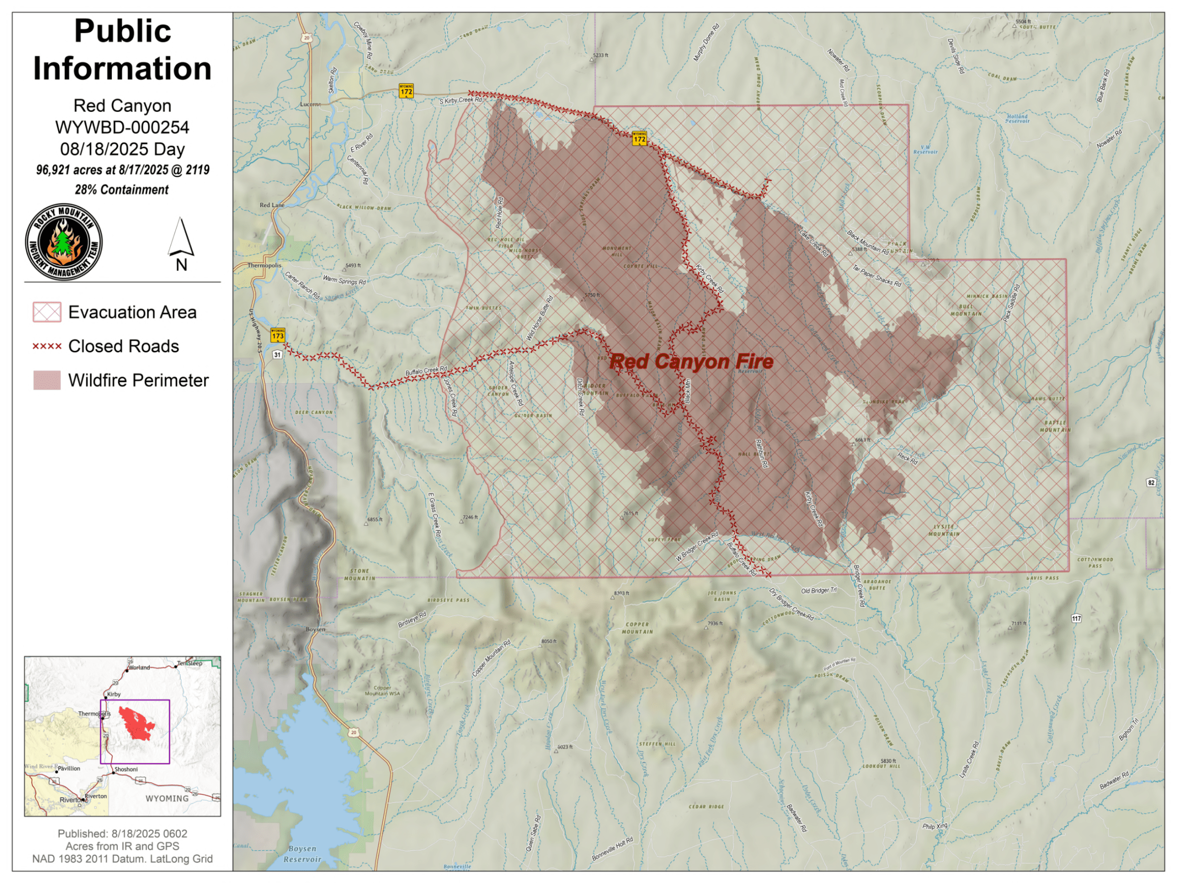 Wyoming's Red Canyon Fire balloons to over 107,000 acres amid ...