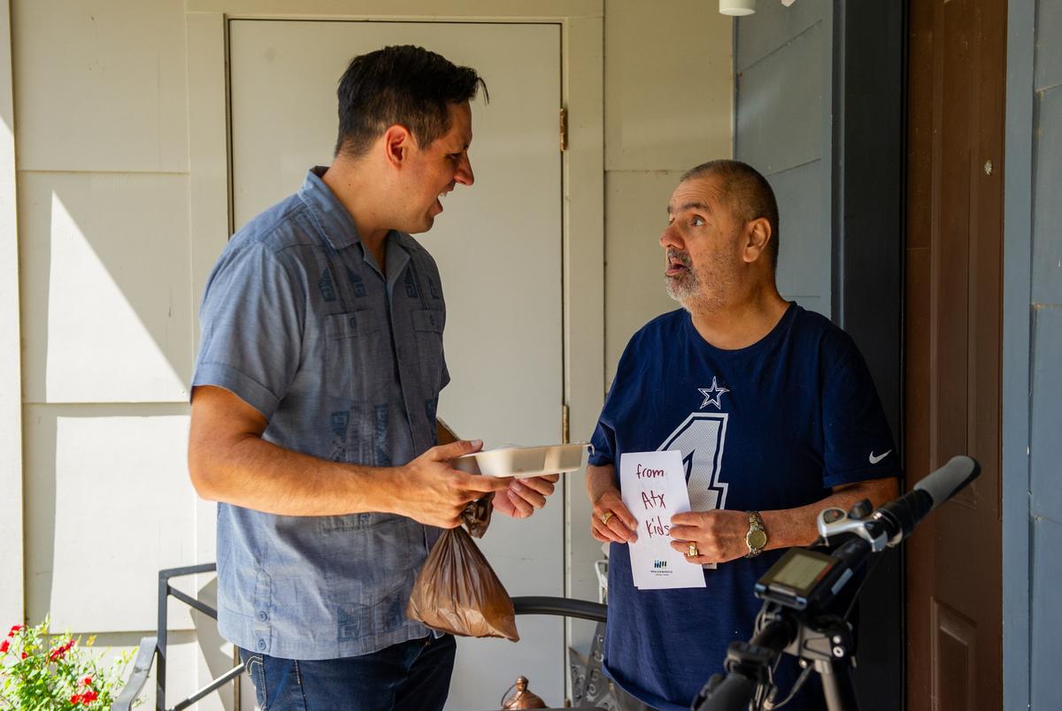 Meals On Wheels waiting lists grow as Texas braces for federal funding cuts Henry Van de Putte, CEO of Meals on Wheels Central Austin speaks to Austin resident John Albert Rodriguez during a Meals on Wheels food drop off in Austin, Texas Wednesday June 18, 2025.