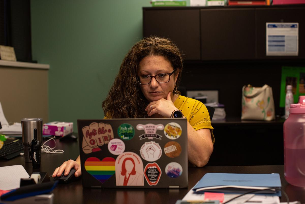 A year after Dobbs decision, Texas has settled in to a post-abortion reality Andrea Gallegos speaks with a few of her employees after the Supreme Court overturned Roe v. Wade at the Alamo Women’s Reproductive Services abortion clinic in San Antonio on June 24, 2022.