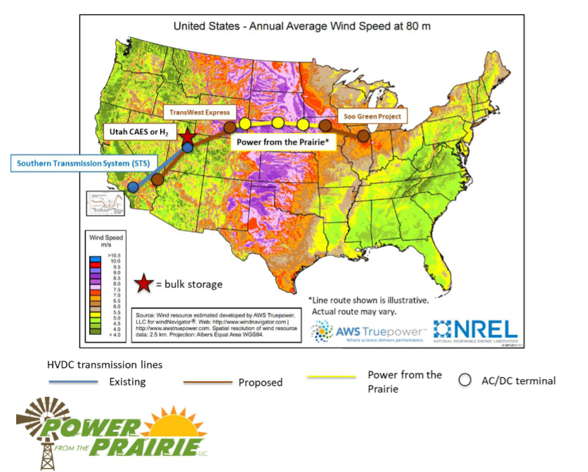 $9 billion project aims to bridge east and west power grids, accelerate renewable energy A map illustrating the route of the project.