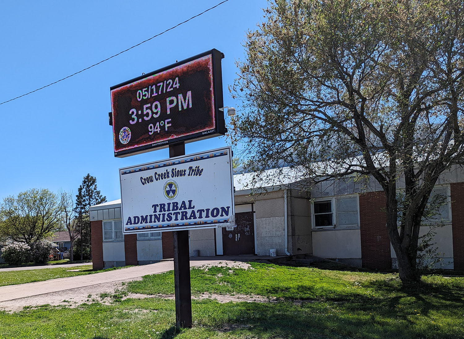 Noem’s ‘banish the cartels’ obscures statewide drug problem, tribal leaders say The Crow Creek Sioux Tribe administration building in Ft. Thompson, SD. (John Hult/South Dakota Searchlight)