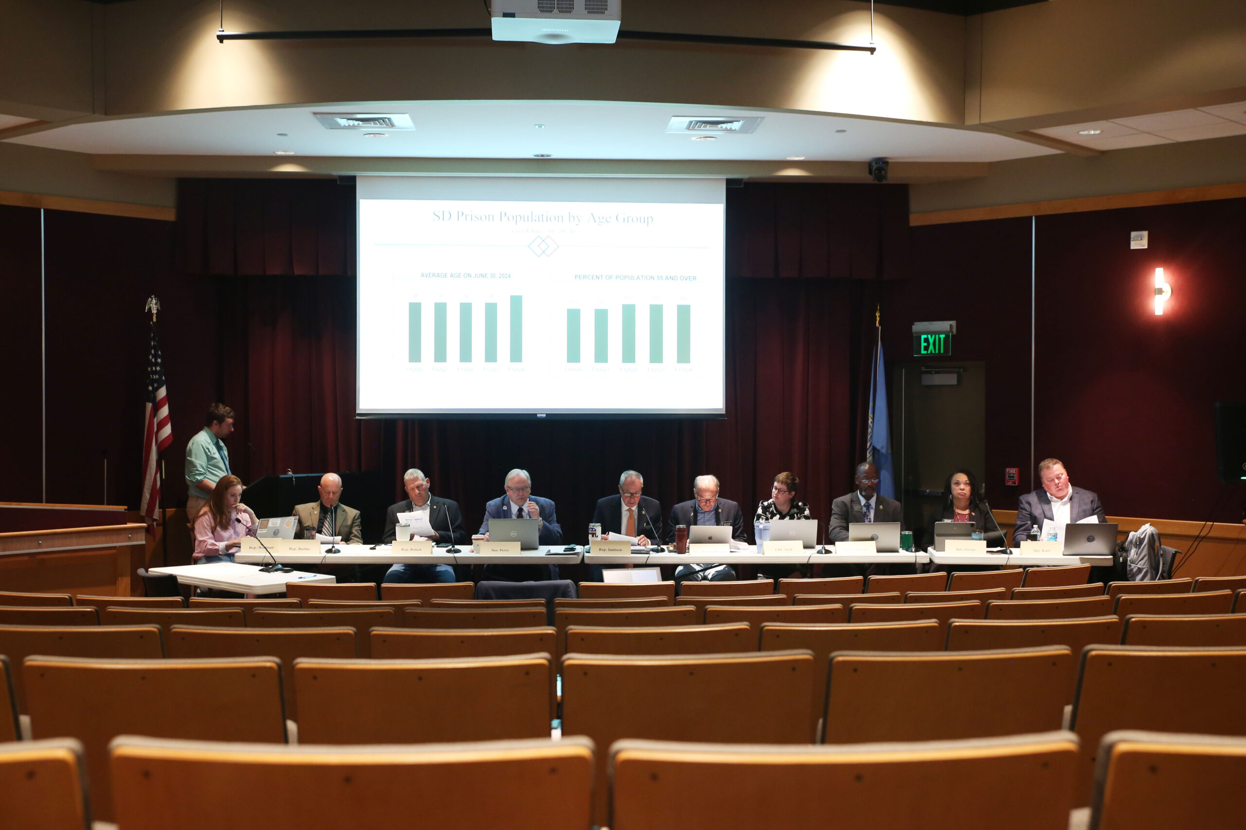 Legislative group studies SD’s high incarceration rate, overrepresentation of Indigenous prisoners Legislators on the Initial Incarceration, Reentry Analysis, and Comparison of Relevant States Interim Committee meet in Sioux Falls on June 24, 2025. (Makenzie Huber/South Dakota Searchlight)