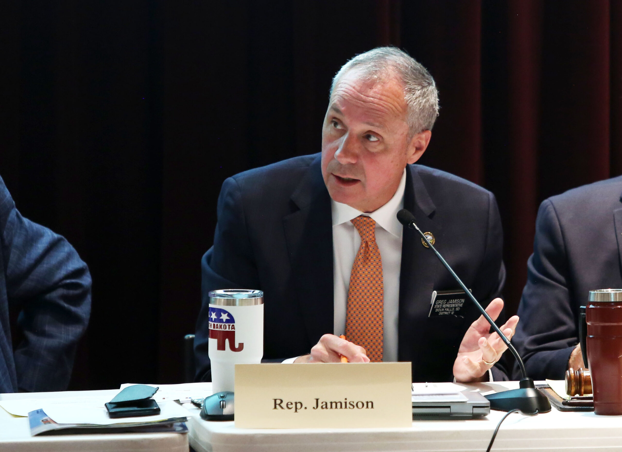 Legislative group studies SD’s high incarceration rate, overrepresentation of Indigenous prisoners Rep. Greg Jamison, R-Sioux Falls, speaks at an Initial Incarceration, Reentry Analysis, and Comparison of Relevant States Interim Committee meeting in Sioux Falls on June 24, 2025. (Makenzie Huber/South Dakota Searchlight)