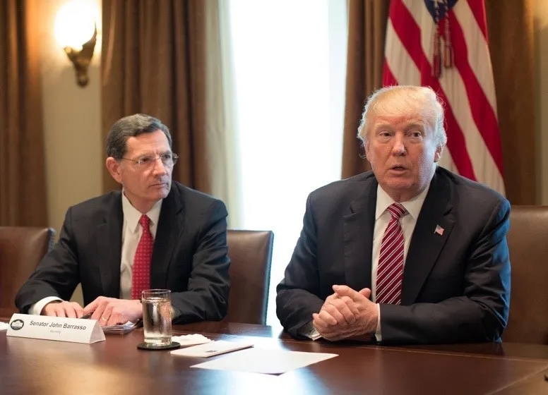 Man who says he can move TikTok to South Dakota is a bust in Wyoming politics President Donald Trump, seated next to U.S. Sen. John Barrasso, R-Wyoming, meets with members of Congress on Feb. 14, 2018, in the Cabinet Room at the White House in Washington, D.C. (White House photo)