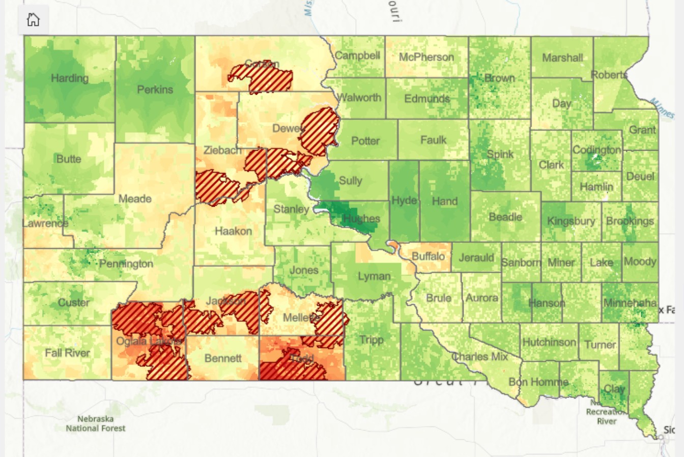 Mobile legal aid clinic, the ‘Justice Bus,’ launches in SD A map identifies South Dakota legal deserts in South Dakota, primarily in rural, tribal land on the western part of the state. (Courtesy of Dakota Plains Legal Services)