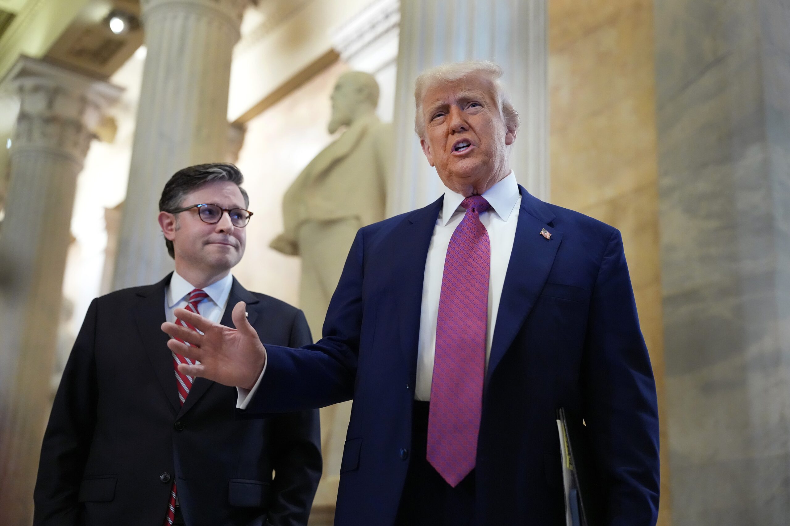 Nebraska Gov. Jim Pillen announces reelection bid amid Herbster speculation President Donald Trump arrives with Speaker of the House Mike Johnson, R-La., for a House Republican meeting at the U.S. Capitol on May 20, 2025 in Washington, D.C. (Photo by Kevin Dietsch/Getty Images)