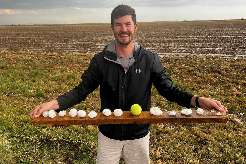 Arkansas becomes part of ‘Dixie Alley’ as more frequent tornadic activity shifts east and south Northern Illinois University meteorology professor Victor Gensini display a collection of hailstones. (Courtesy photo)