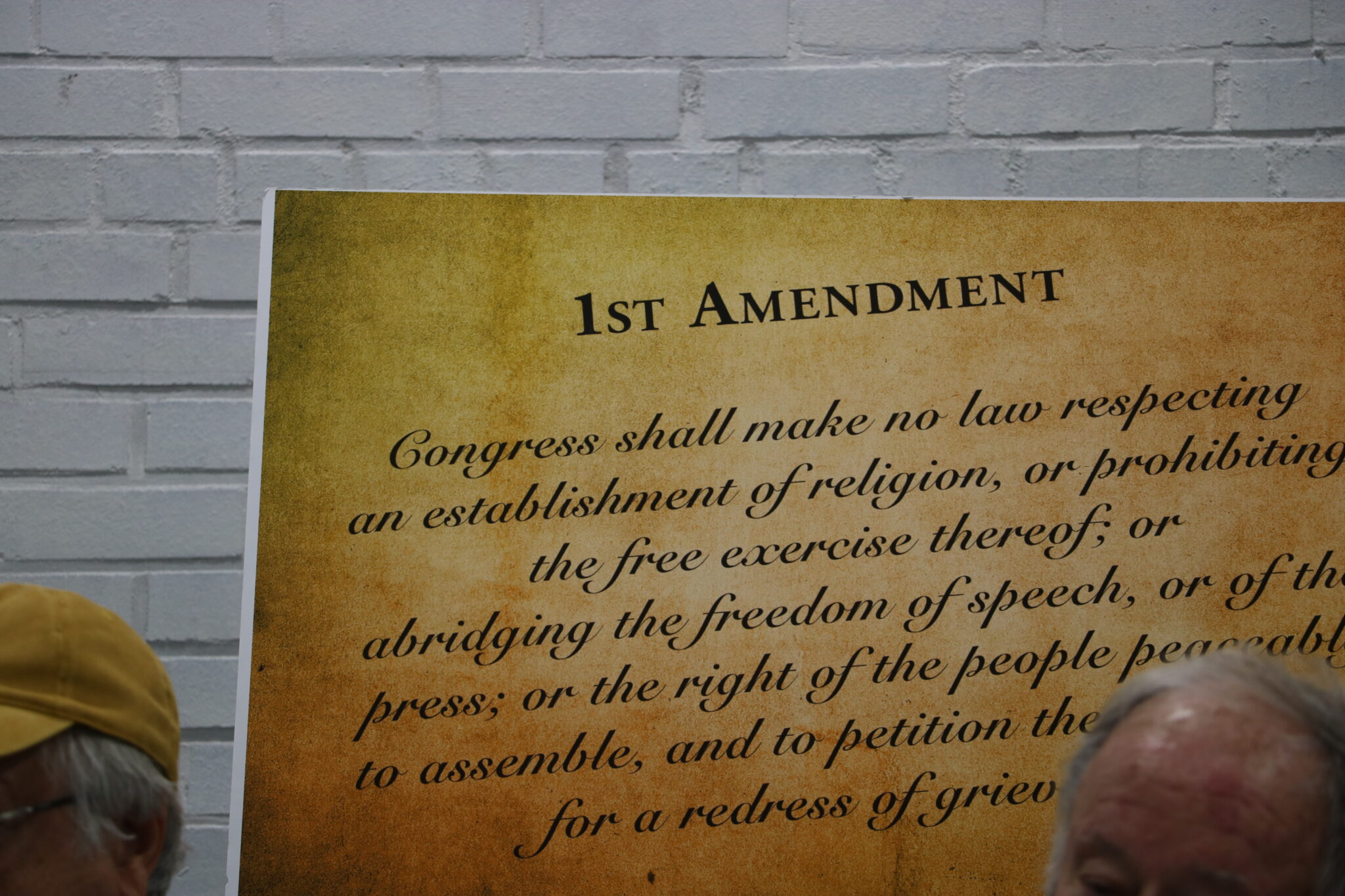 Push back against Trump to protect ‘precious liberties,’ lone Democratic regulator urges Kentuckians A sign showing the text of the 1st Amendment.