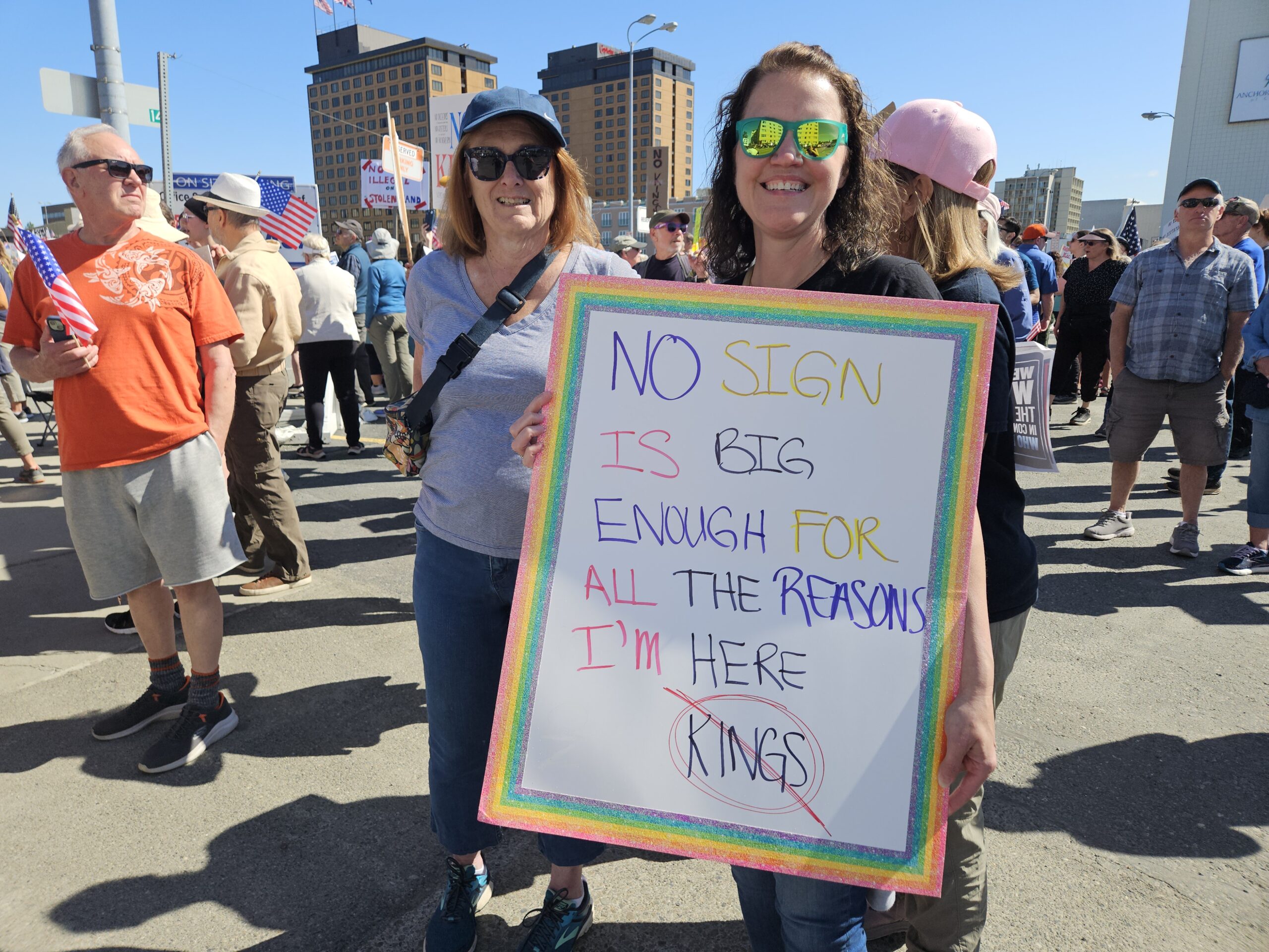Alaskans rally across the state for democracy and ‘No Kings’ protest against Trump Alaskans rally across the state for democracy and ‘No Kings’ protest against Trump