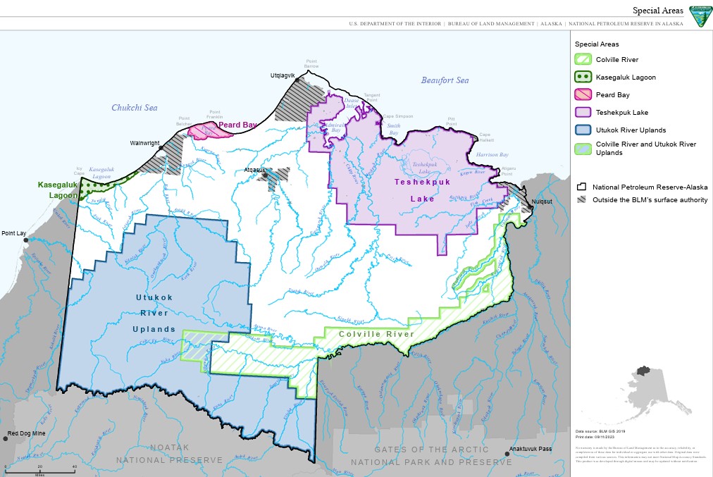 Trump administration revives plan to open most of Arctic Alaska land unit to oil development Designated special areas in the National Petroleum Reserve in Alaska are shown in this 2023 map. Oil leasing is not currently allowed on most of the lands in the special areas. There are some leases in the Teshekpuk Lake Special Area that remain in effect. (Map provided by the U.S. Bureau of Land Management)