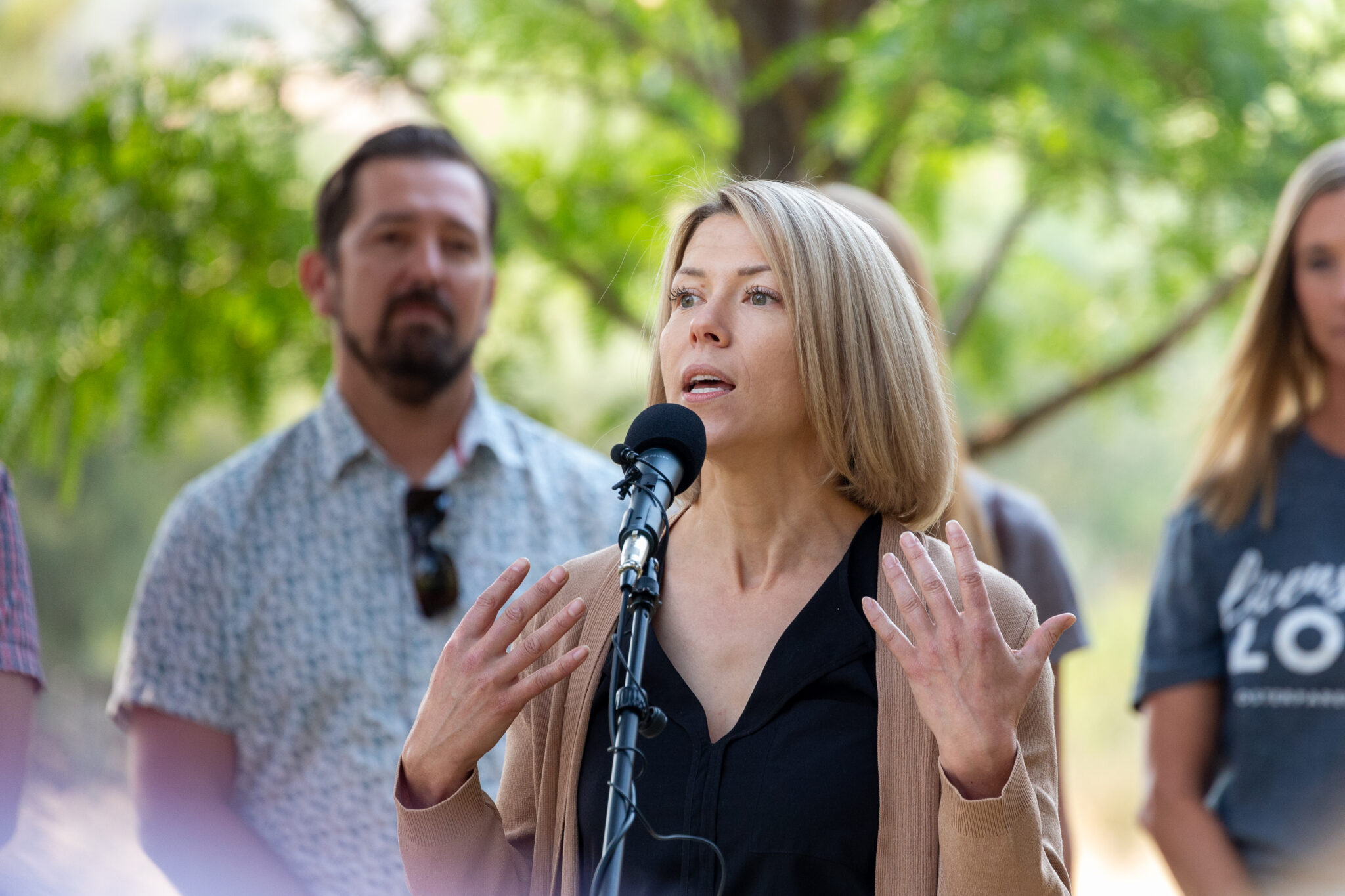 Idaho foster families to get state parks passes, outdoor trainings in public-private program Idaho Business for the Outdoors Executive Director Heather Eastman speaks from a podium at Lucky Peak State Park, as state officials and business leaders announce the Idaho State Park Foster Family Passport.