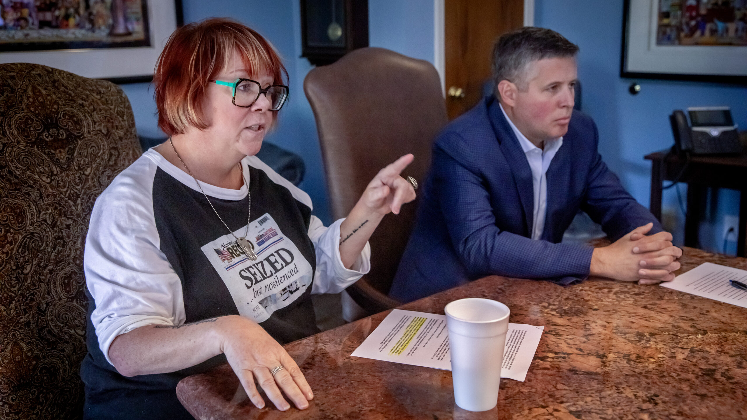 News of police raiding a Kansas newspaper unfolded like ‘a novella.’ The story keeps churning. Deb Gruver and attorney Blake Shuart answer questions during a July 12, 2024, interview