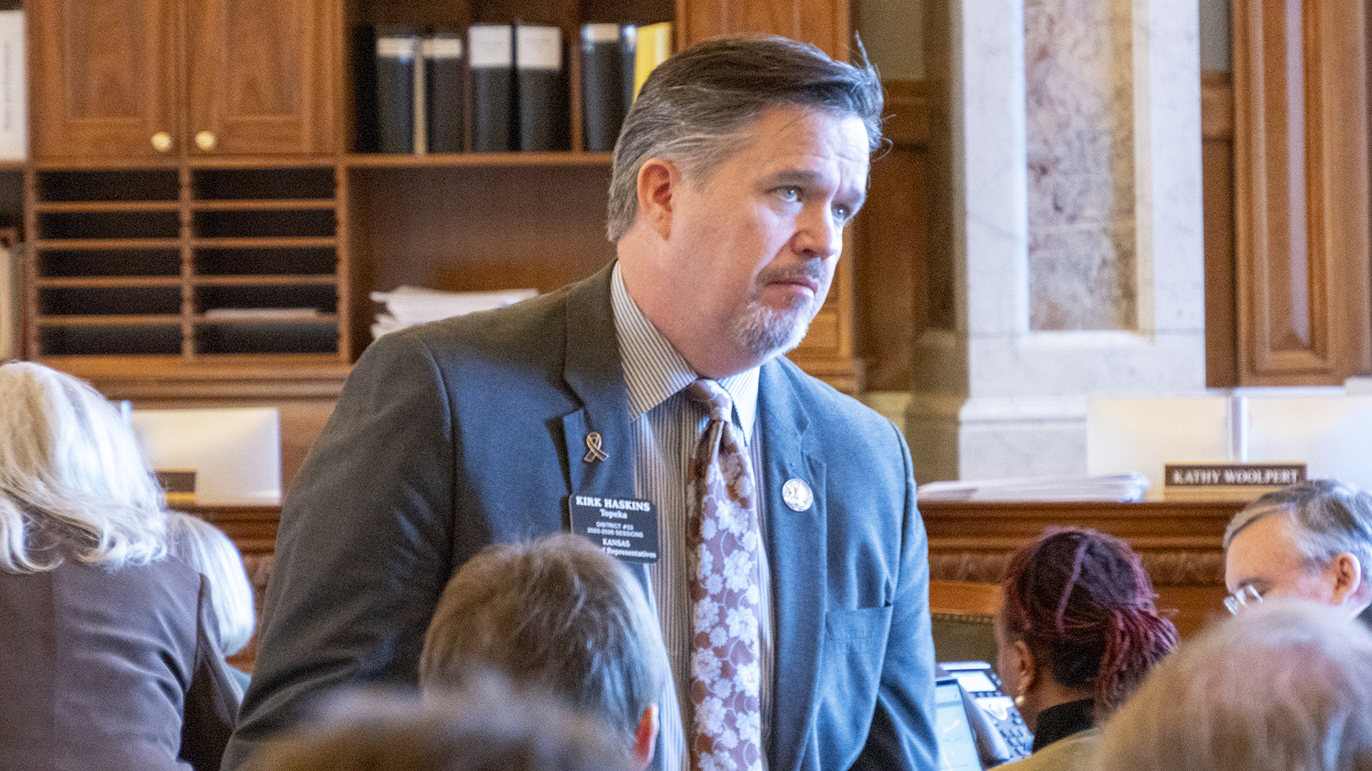 Kansas House speaker says he restricted press access to give staff better seats Rep. Kirk Haskins, a Topeka Democrat, asked lawmakers to restore press access during debate Jan. 23, 2025, over House rules