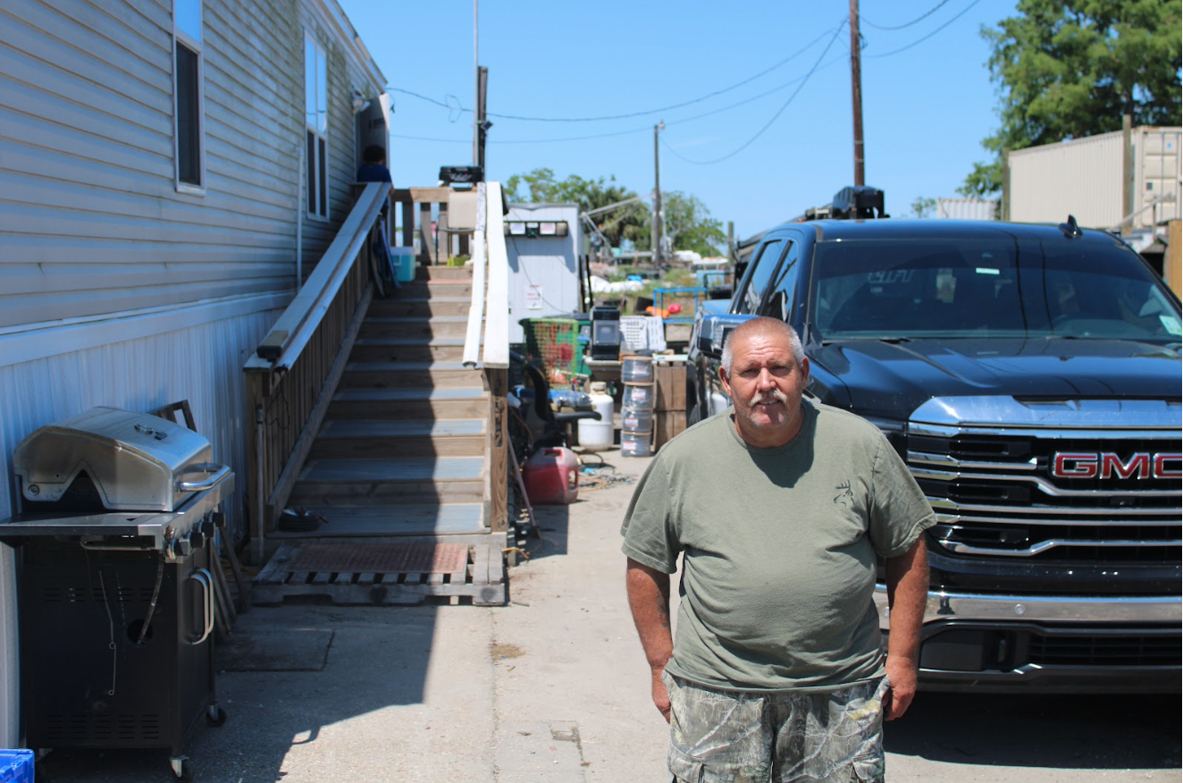 Jean Lafitte residents adapt to life on the edge of survival Benny Alexia is pictured outside his temporary home in Jean Lafitte.