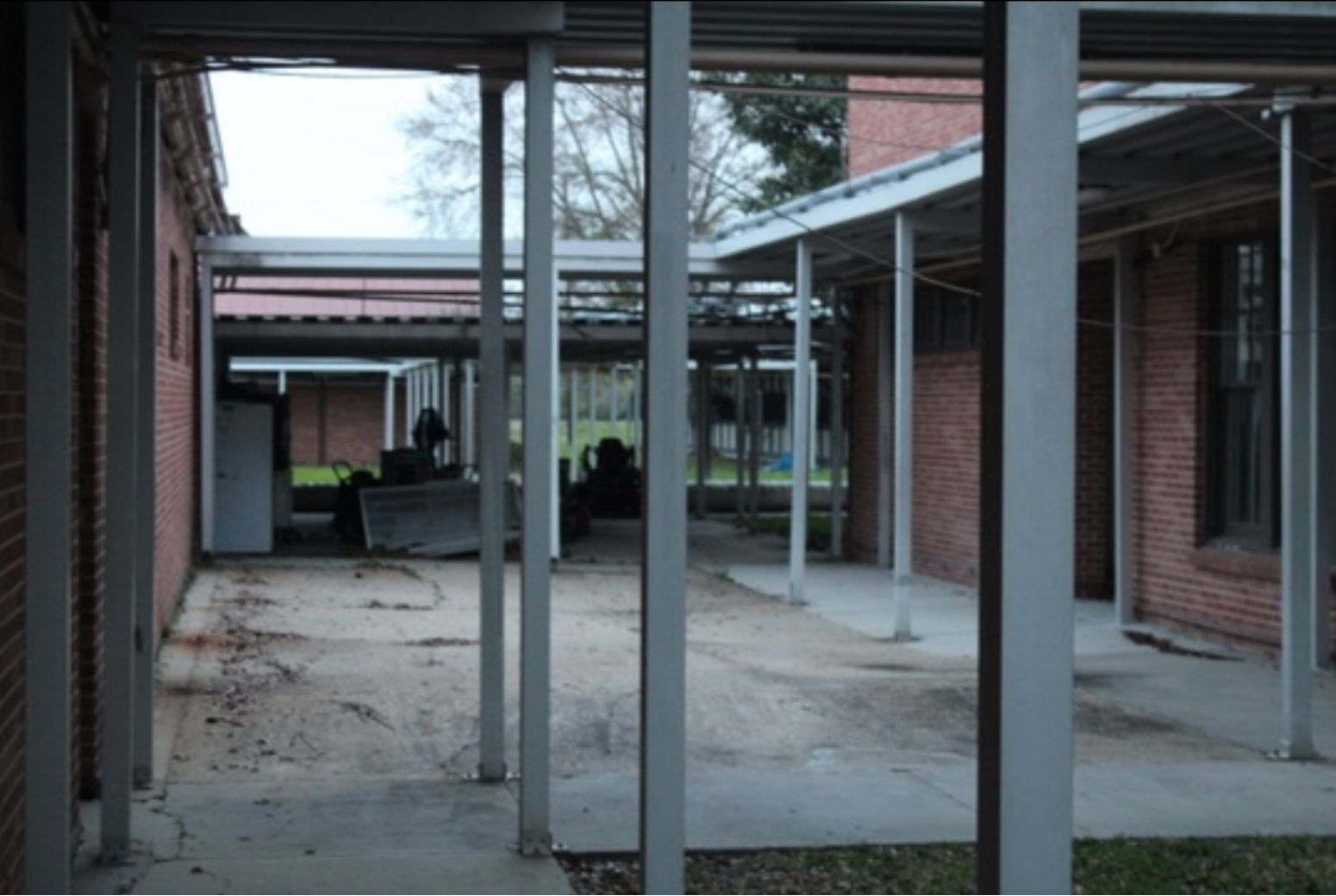Jean Lafitte residents adapt to life on the edge of survival The interior walkways of Fisher Middle-High School in Jean Lafitte.