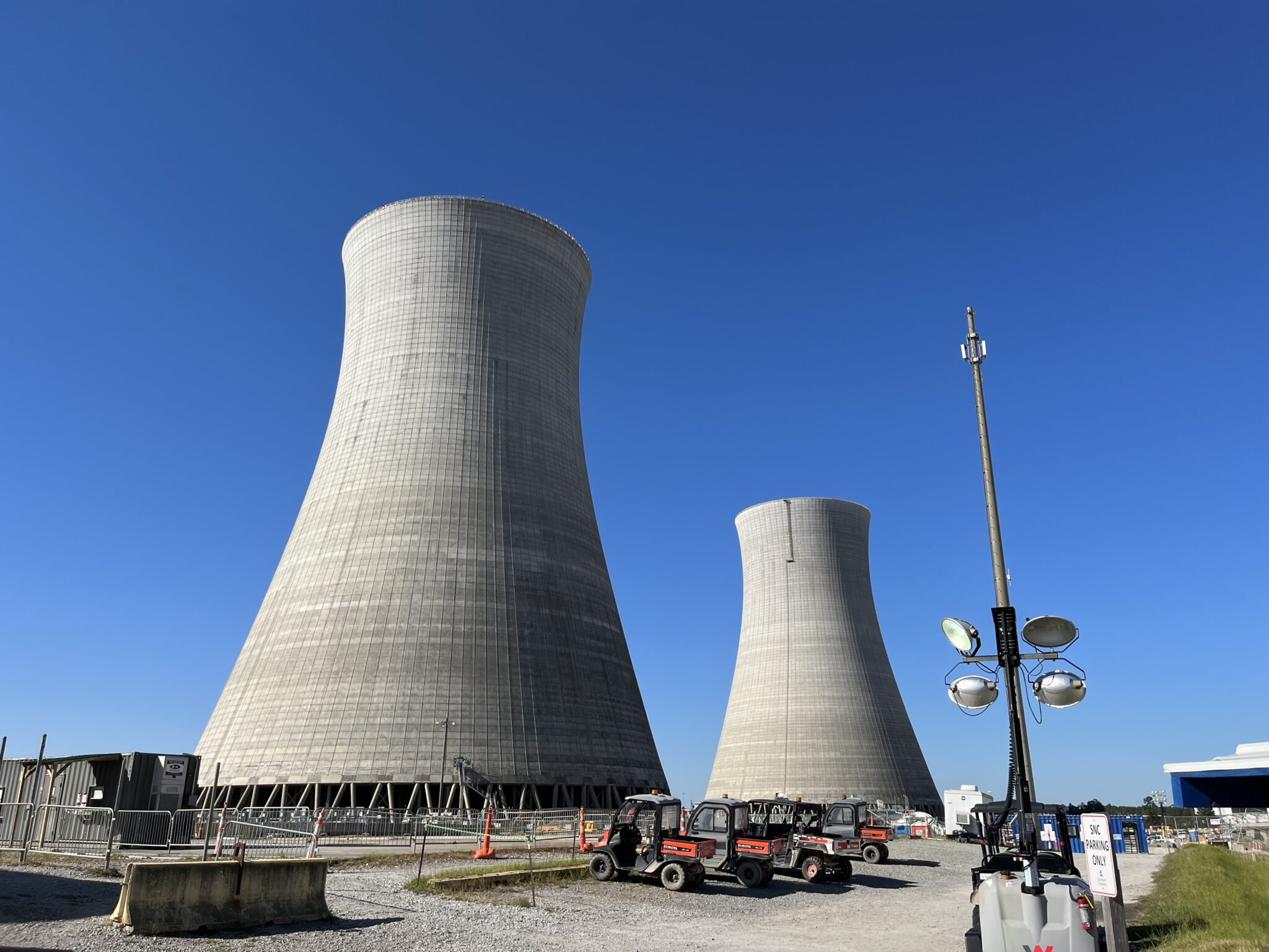 Nuclear power could solve US electricity needs. But at what cost? Two cooling towers at Georgia Power's Plant Volte in Waynesboro.