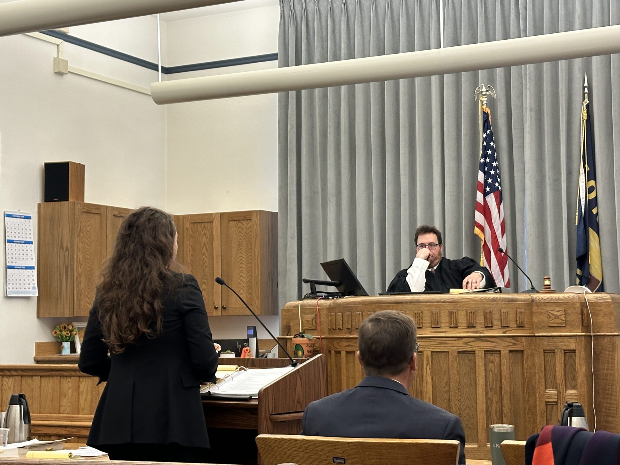 Judge hears arguments over whether new abortion clinic regulations should remain blocked Hillary Schneller, an attorney with the Center for Reproductive Rights, argues that rules for abortion clinics should be blocked during a hearing on Nov. 8, 2024, in Lewis and Clark County District Court. (Photo by Blair Miller, Daily Montanan)