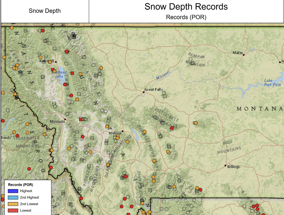 Record low snow depth reported as Montana dries up | News From The States