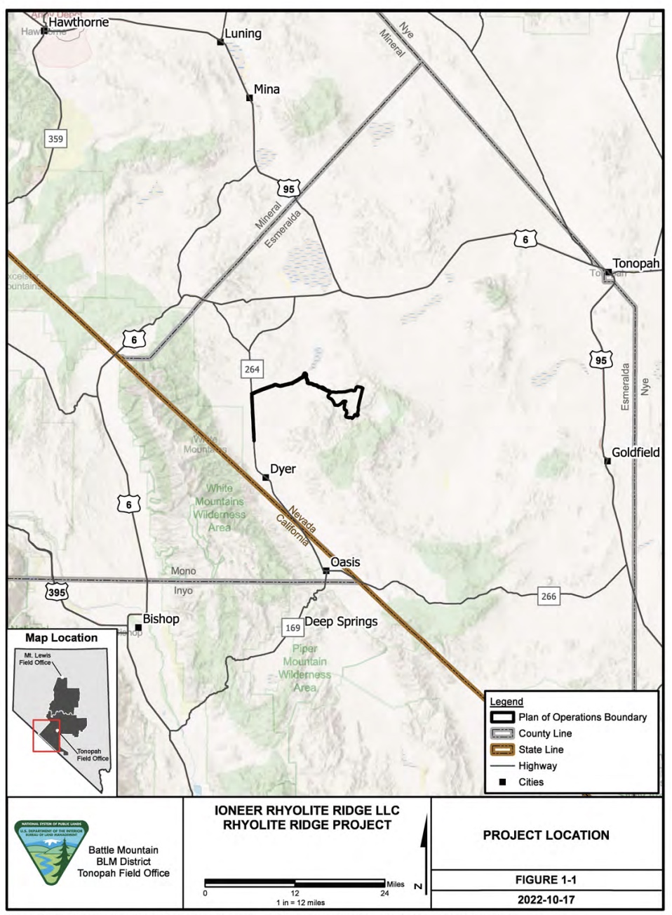 BLM environmental review gives go-ahead to proposed Rhyolite Ridge lithium mine in Nevada Nevada mine delayed amid lithium price plunge