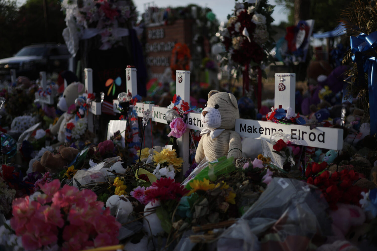 The Catholic Diocese of Pittsburgh formed its own school police force. Is it a model for districts? Flowers, plush toys and wooden crosses are placed at a memorial dedicated to the victims of the mass shooting at Robb Elementary School in June 2022 in Uvalde, Texas. The Lone Star State now requires an armed officer in every school. Alex Wong/Getty Images