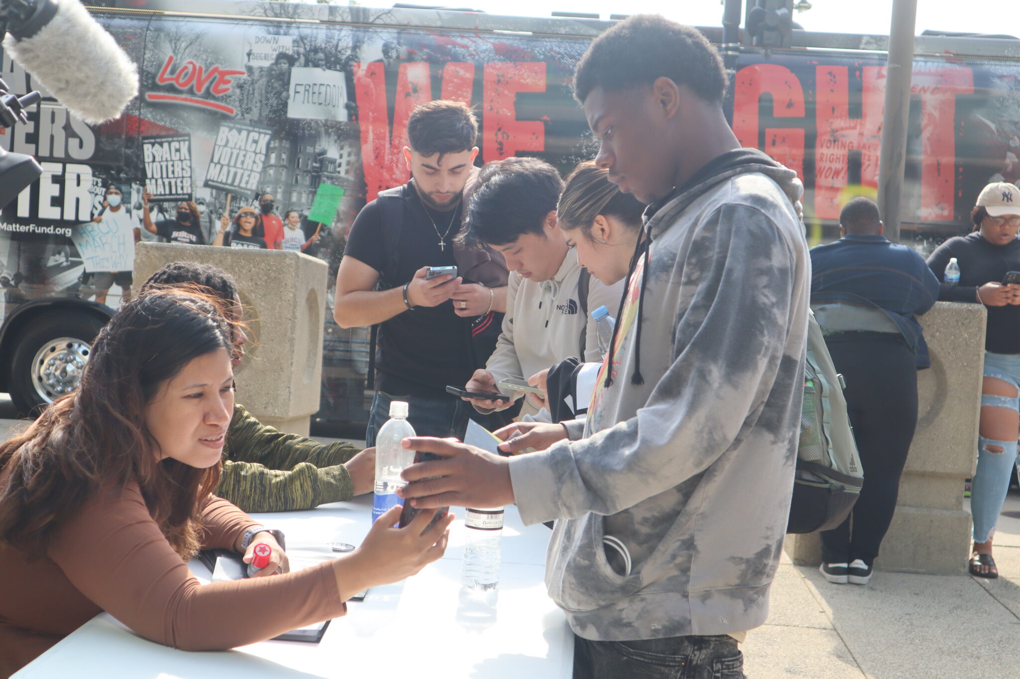 Voter registration campaign focuses on youth at Milwaukee Tech College MATC students line up to register to vote and get information about candidates. (Photo | Isiah Holmes)