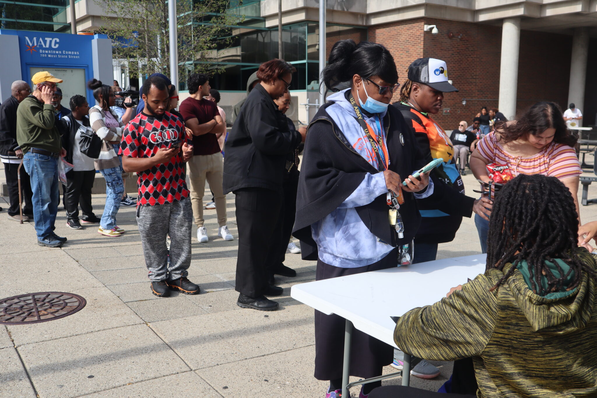 Voter registration campaign focuses on youth at Milwaukee Tech College MATC students line up to register to vote and get information about candidates. (Photo | Isiah Holmes)