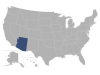 Arizona highlighted in a map of the U.S.