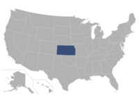 Kansas highlighted in a map of the U.S.
