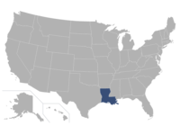 Louisiana highlighted in a map of the U.S.