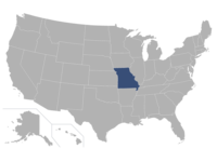 Missouri highlighted in a map of the U.S.