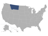 Montana highlighted in a map of the U.S.