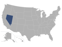 Nevada highlighted in a map of the U.S.