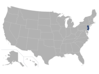 New Jersey highlighted in a map of the U.S.